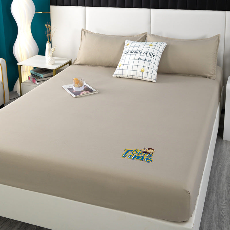Bed sheets single piece fitted sheet all-inclusive bed cover mattress protector washed cotton summer maternal and infant washed cotton fitted sheet three-piece set