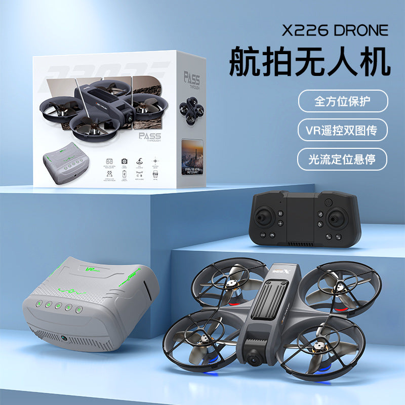 X226 vr drone: brushless esc, dual-lens hd aerial photography, full enclosure, extended flight time remote control aircraft