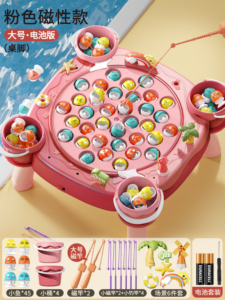 Electric magnetic fishing game - early education, educational, musical, interactive pretend play toy for boys and girls - wholesale gifts