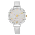 Vintage casual women's thin leather strap watch - elegant, classic, digital-inspired, niche style, student quartz wristwatch