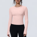 new arrival sports nude waist silmlong sleeves breathable yoga clothes t-shirt running training fitness tops for women