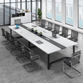 Conference table - modern minimalist office furniture for staff training, meetings, and reception - long table and chair set