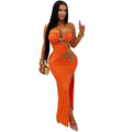 C7760 cross-border    new women's sexy tube top nightclub party hip cover dress
