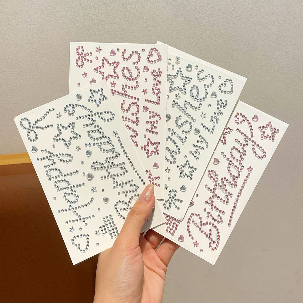 Happy birthday rhinestone letter stickers - high-value gift wrapping decoration for girls, thoughtful diy sparkling diamond stickers