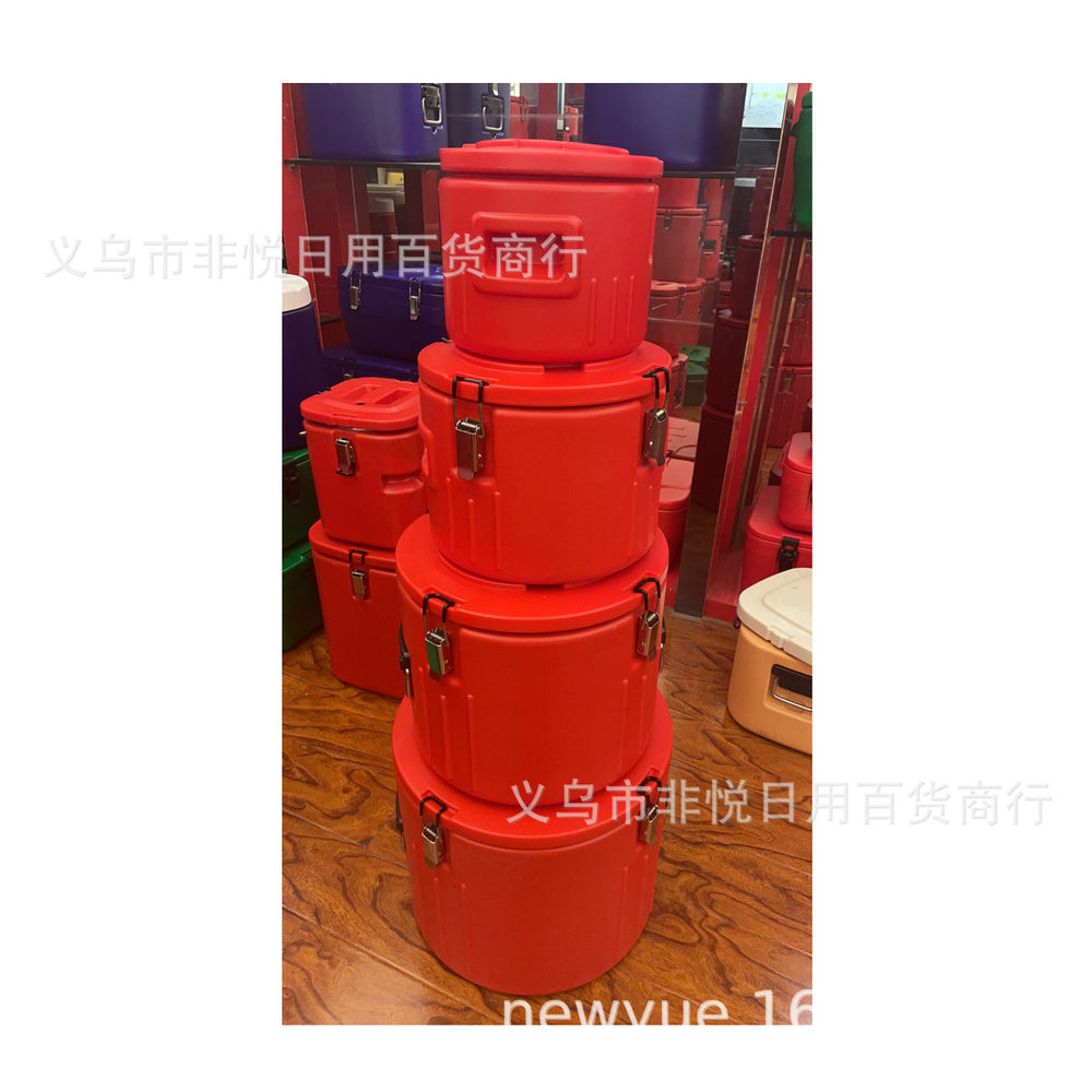 hot-selling factory direct sales stainless steel tableware fresh-keeping lunch box commercial stall thermal bucket thermal pot five-piece set