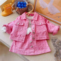 Girls' autumn outfit set  new korean style jacket & skirt two-piece fashionable kids' trendy set