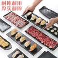 Melamine black tableware plastic dish imitation porcelain dinner plate cold dish plate barbecue hot pot plate barbecue restaurant plate commercial
