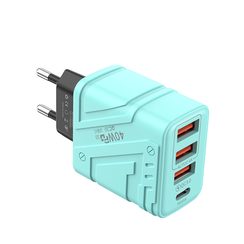 exclusive 3usb+pd mobile phone charger, multi-u port european and american standard british standard four-port fast charging head, new plug