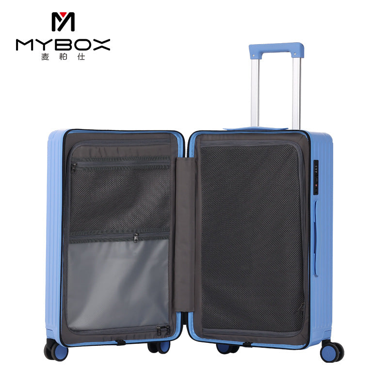 MYBOX Suitcase Women's 20-inch Ocean Blue Boarding Case Light Universal Wheel High Value ins Wind TSA Password Box