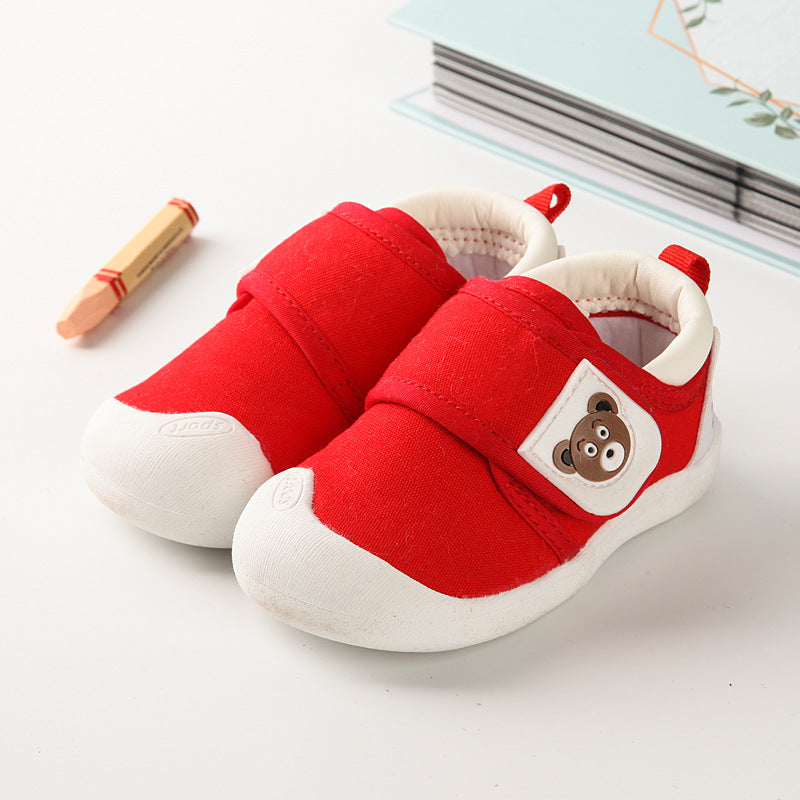 Toddler shoes for baby boys, spring and autumn, 0-1-2 years old, soft sole infant shoes, winter fleece-lined cotton shoes for baby girls