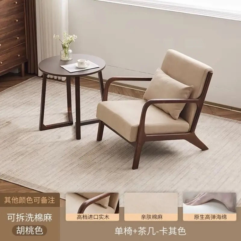 Balcony tea table and chair combination small apartment one table and two chairs household solid wood simple three-piece set reading and drinking tea cp