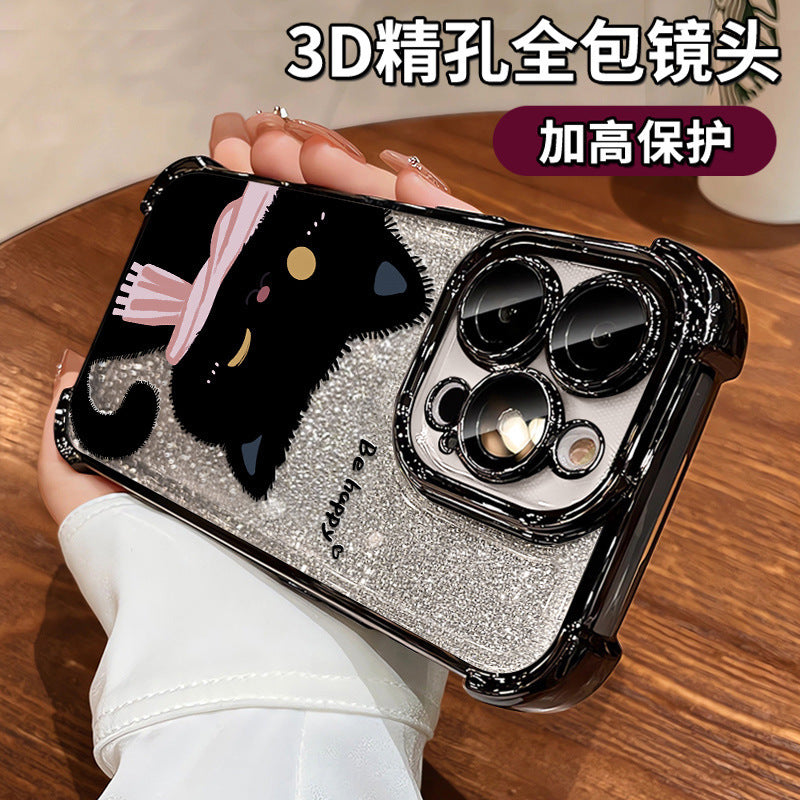 Electroplated four-corner shockproof phone case for iphone 17 pro max, apple 13 full coverage protective case, cross-border customization