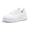 Women's shoes 2025 new spring autumthick sole leather surface platform shoes petiteseasiest for matchcasualeasiest for matchplatform shoes white shoes women