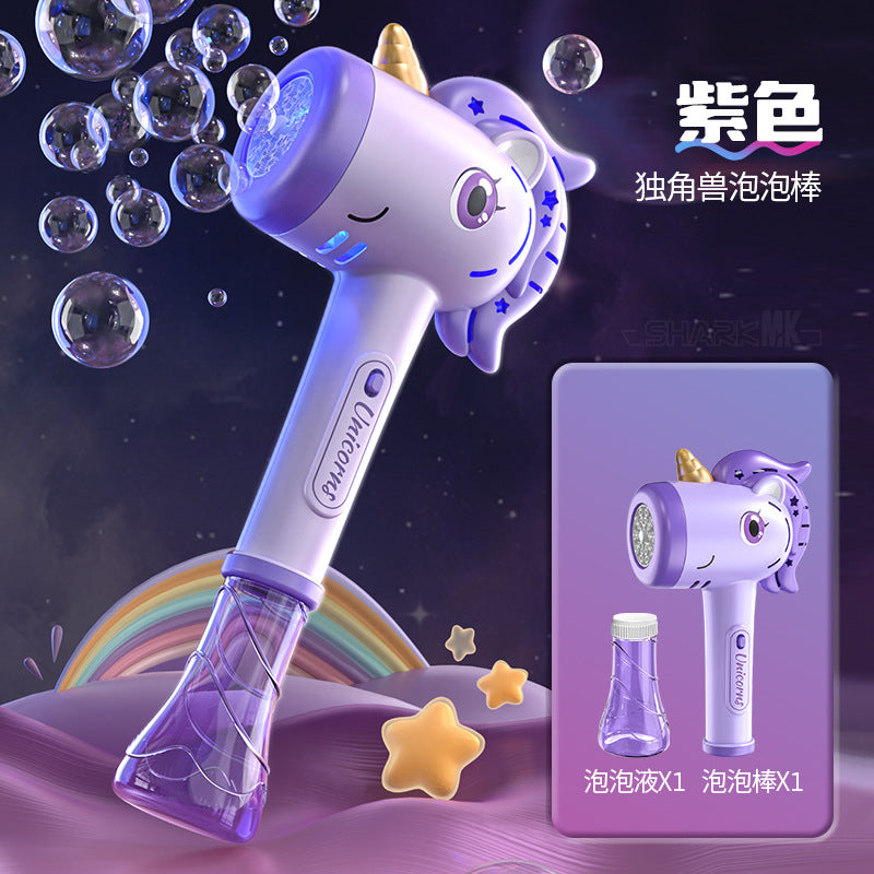 new unicorn automatic bubble machine - girl's handheld bubble gun - outdoor trendy kids' toy - boy's toy