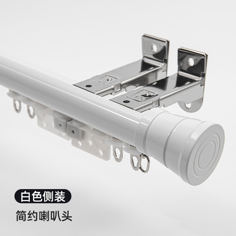 Aluminum alloy curtain rod roman rod track side-mounted single pole double pole thickened top-mounted scandinaviancasual black small bay window