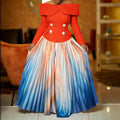 D3309 new  cross-border fashionable and elegant one-shoulder top and maxi skirt african style set for european and american export