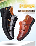 Summer hollow-out sandals for men, casual breathable soft sole, soft upper clogs, middle-aged and elderly dad shoes, wholesale and dropshipping available