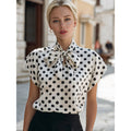 Shipped: new bow-tie collar elegant commute versatile blouse for women - perfect for us & european independent stores
