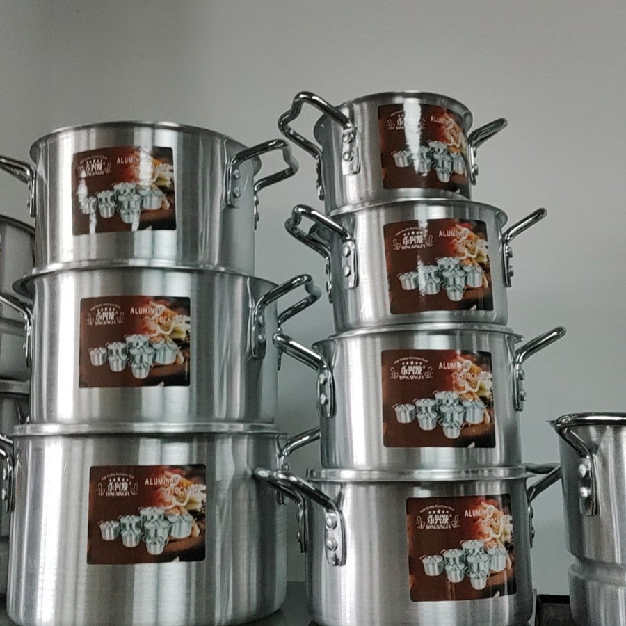 Factory direct sales suit aluminum pot 6pcs aluminum pot thickened export hot selling set aluminum pot