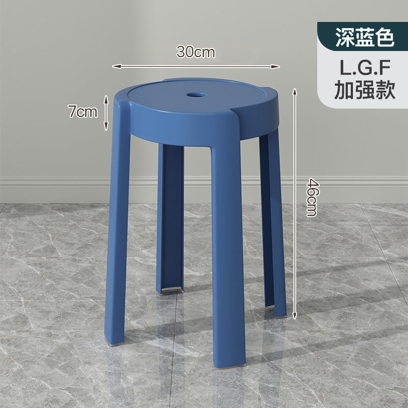 Popular plastic stool for home stackable thickened high stool windmill round plastic stool casual restaurant spare dining table and chairs