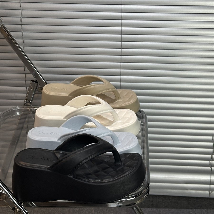 2026 new eva fashion platform flip-flops - casual beach sandals for vacation