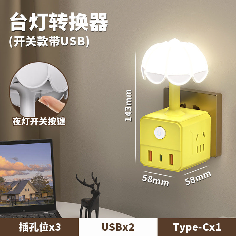 Voice-activated night light - smart bedside lamp with voice control for home, bedroom, reading, dorm room, and smart desk lamp with socket adapter