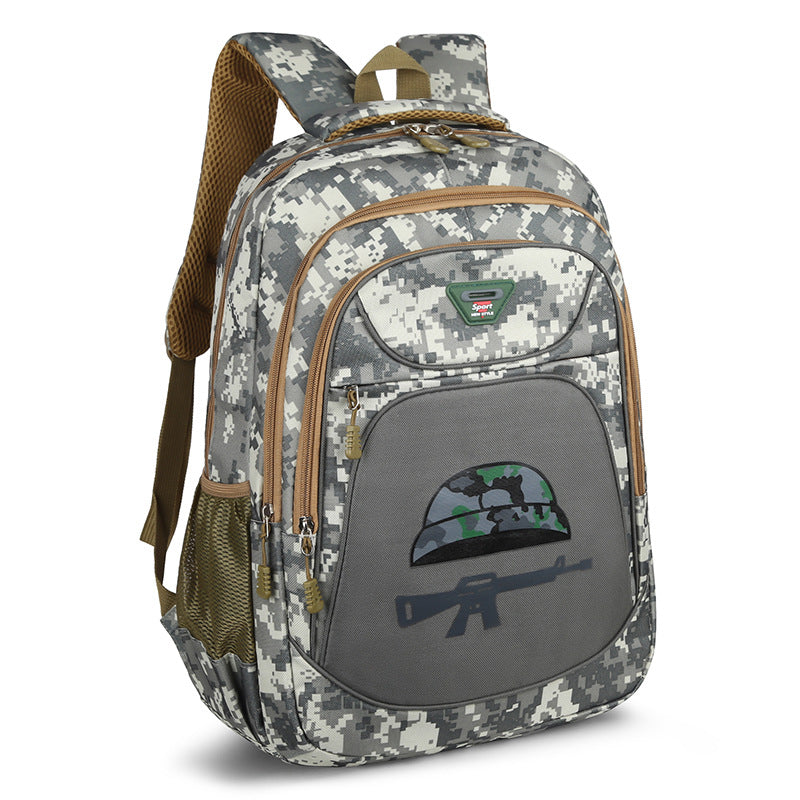 New camouflage backpack men's large-capacity business travel travel computer backpack schoolbag junior high school student