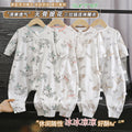 Summer cotton air conditioning suit baby thin one-piece three-quarter sleeve pajamas split leg sleeping bag