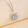 Wholesale sun-studded diamond necklaces - european & american cross-border fashion jewelry, alloy moon pendants, niche light luxury star necklaces