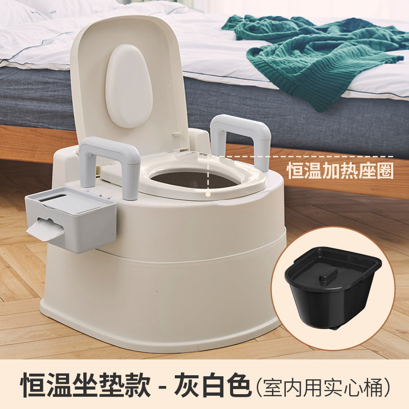 Household adult portable toilet for seniors, pregnant women, and the disabled - indoor commode chair/toilet stool
