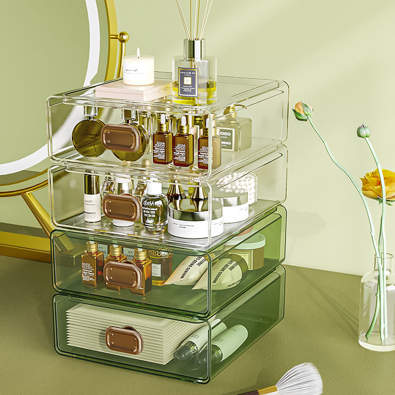 Desktop Storage Box Transparent Drawer Office Stationery Sundries Storage Box Dresser Cosmetics Shelf
