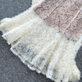 French romantic style heavy lace sleeveless dress - women's summer sheer slimming elegant long gown