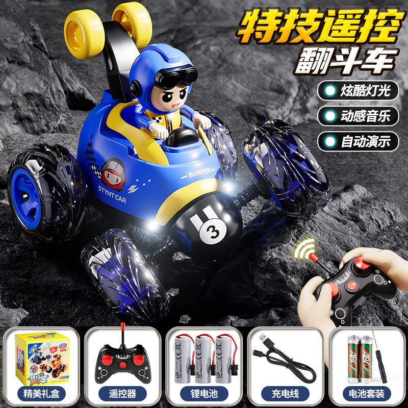 Kids' remote control car electric toy racing off-road stunt car tumbling toy dump truck birthday gift