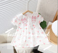 Girls' summer dress  new arrival: short-sleeve, lightweight a-line dress with printed design - soft and skin-friendly