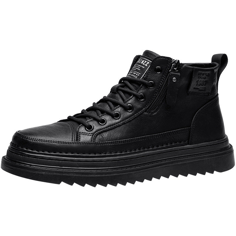 2026 spring new trendy casual sneakers chunky sole british style business men's shoes men's work boots martin boots