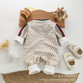 Baby boy spring/autumn double-layer fashion casual long-sleeve romper newborn outing full month baby bodysuit