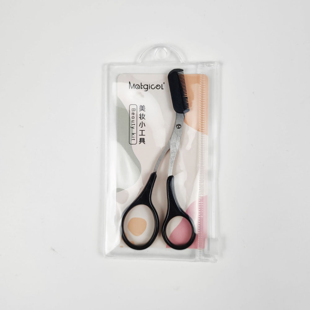 Ready-to-ship wholesale eyebrow trimming scissors for beginners, beauty and makeup tools, eyebrow shears, small scissors, new style eyebrow trimming scissors with comb