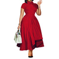 D514 women's foreign trade summer  fashionable high-waisted elegant party maxi dress - evening gown african style