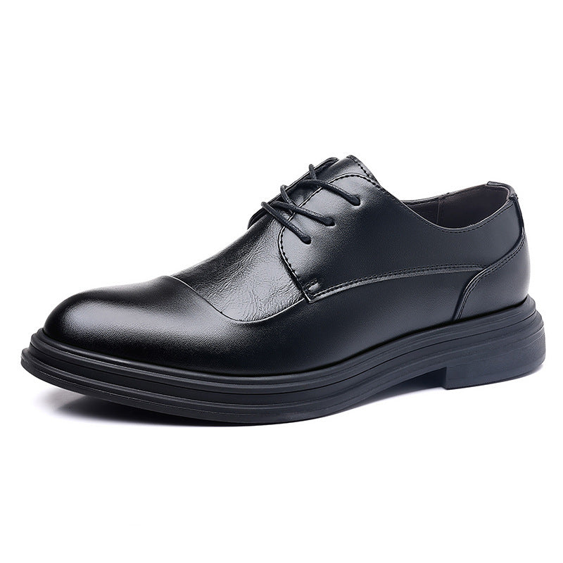 New plus size leather dress shoes for men - business casual, british style, trendy black wedding shoes for groom