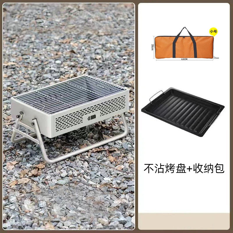 Outdoor bbq grill, detachable multifunctional rotisserie, foldable rack, home-use fire pit for tea brewing, charcoal grill