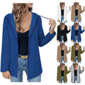 fashion cross-border women's spring fall and winterloose zipper long sleeves hooded tops casual cardiganoutwear