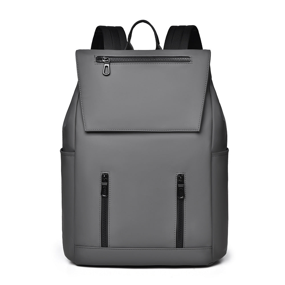 Cross-border new men's casual backpack fashionable personalized business backpack simple solid color college student backpack