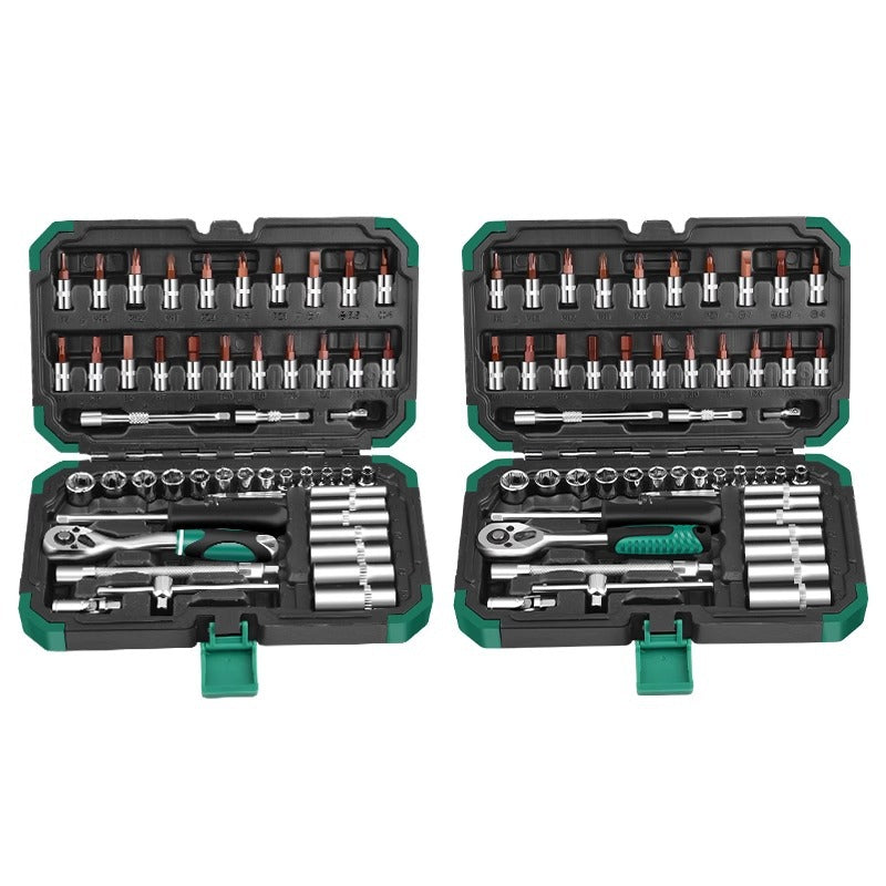 Baolian 53-piece auto repair tool set multi-functional ratchet sleeve wrench Xiaofei fast set of toolboxes
