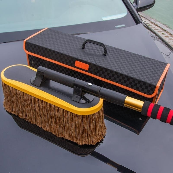 Car cleaning mop cotton oil-dipped wax brush dust duster soft bristle ash sweeping snow removal artifact telescopic car cleaning supplies
