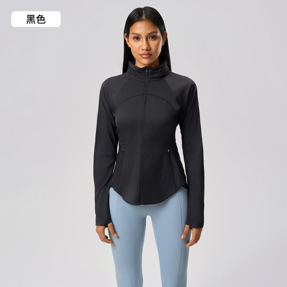 Summer cooling sun protection clothing for women - uv protection, slimming waist design, concealable hood, outdoor sun protection jacket dss098