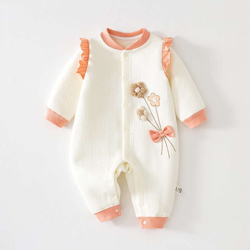 Babylon class a split heattech jumpsuit fall and winter boneless khaki newborn quilted romper kids jumpsuit
