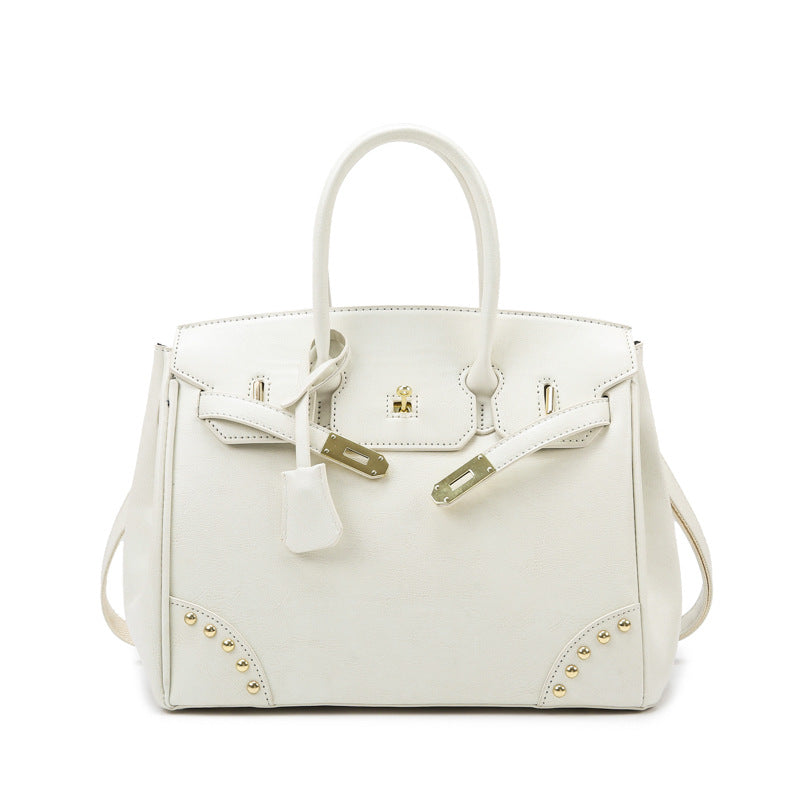 Retro portable small square bag 2025 new trendy casual commuter shoulder bag fashionable texture shoulder messenger bag women's bag