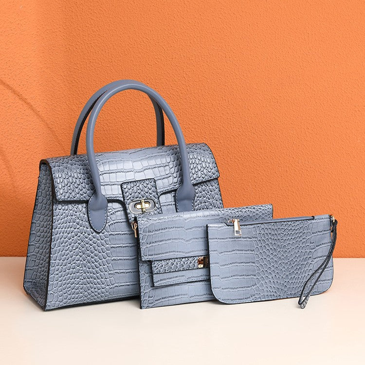 Spring 2025 New Fashion Trend Light Luxury Crocodile Pattern Women's Portable Tote Bag