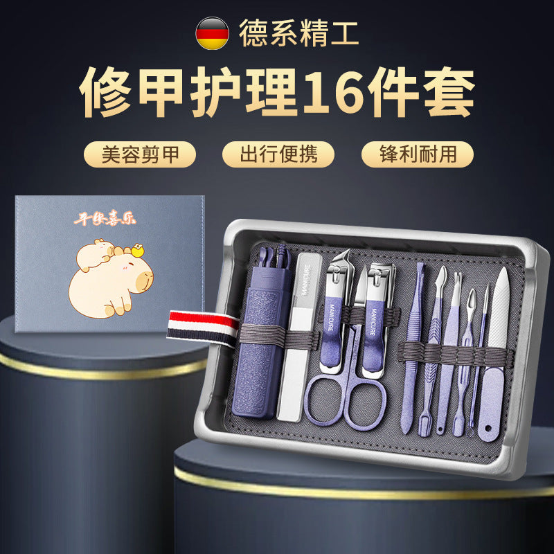 German-engineered cartoon nail clipper set - premium manicure & pedicure kit with nail clippers, nail nippers, and earwax removal tool - high-end gift box for home use