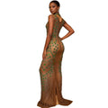 sexy backless luxury rhinestone dress - european & american style, sparkling nightclub performance costume, party evening gown
